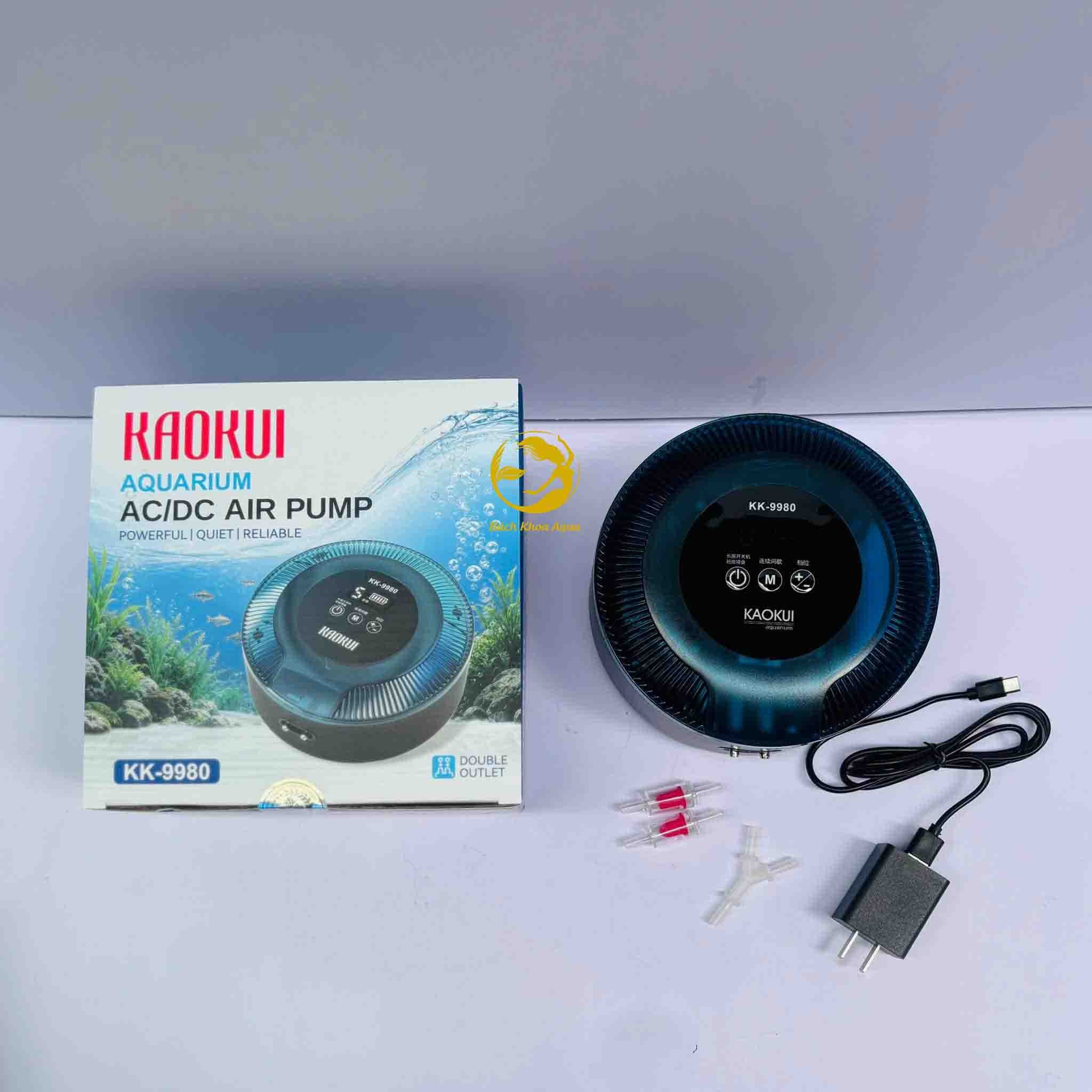 Sủi tích điện Kaokui 9980 - 2 vòi cao cấp êm ái cho bể cá cảnh